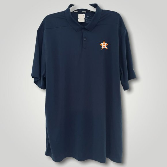 NIKE MEN HOUSTON ASTROS DRI-FIT POLO GOLF SHIRT Size XXL 2XL PRE-OWNED - Picture 1 of 2